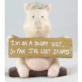 Pig Holding Funny Sign - Gorgeous! - Bid Now!!!