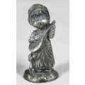 Little Gallery - Miniature Pewter - Little Girl Singing & Playing Mandolin - Gorgeous! - Bid Now!!!