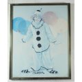 Framed Oberstein Clown Print - Beautiful! - Bid Now!!!