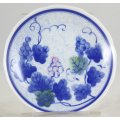 Small Blue & White with Grapes - Display Plate - Beautiful! - Bid Now!!!