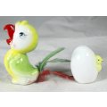 Character Salt & Pepper Set - Chicken & Egg - Beautiful! - Bid Now!!!