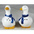 Character Salt & Pepper Set - Ducks with Blue Bows - Beautiful! - Bid Now!!!