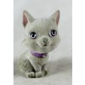 Miniature Suede Kitten with Purple Collar - Gorgeous! - Bid Now!!!