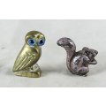 Miniature Printers Tray - Solid Brass Owl & Metal Squirrel - Gorgeous! - Bid Now!!!