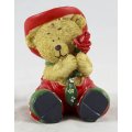 Small Seated Bear - Holding Rose - Gorgeous! - Bid Now!!!