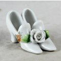 Miniature White Shoes with Rose - Pair - Beautiful! - Bid Now!!!