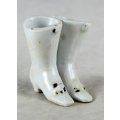 Miniature White Boots - Pair - Beautiful! - Bid Now!!!