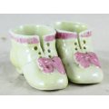 Miniature Booties with Pink Bows - Pair - Beautiful! - Bid Now!!!
