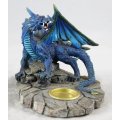 Blue Dragon with Small Candle Holder - Beautiful! - Bid Now!!!