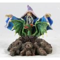 Wizard & Dragon Casting Spell Over Pond - Beautiful! - Bid Now!!!