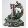 Large Green Dragon on Castle Tower - Beautiful! - Bid Now!!!