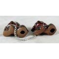 Pair of Brown Puppies with Chain - Gorgeous! - Bid Now!!!