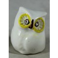 Miniature Porcelain Owl with Large Yellow Eyes - BID NOW!!!