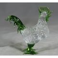 Small Glass - Rooster - Green - BID NOW!!!