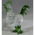 Small Glass - Rooster - Green - BID NOW!!!