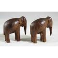 Pair of miniature carved elephants - Bid Now!!