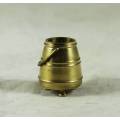 Miniature Brass Footed Container wtih Handle - Bid Now!!