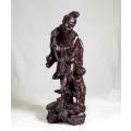 Wooden Fisherman and Child statue - Bid Now!!