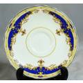 Cream petal - Grindley - Royal Blue and white with Gold Trim Saucer - Bid Now!!