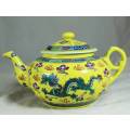 Chinese Yellow with Green Jingdenzhen Dragon Teapot - Bid Now!!