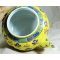 Chinese Yellow with Green Jingdenzhen Dragon Teapot - Bid Now!!