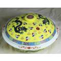 Chinese Yellow with Green Jingdenzhen Dragon Tureen Bowl - Bid Now!!