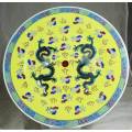 Chinese Yellow with Green Jingdenzhen Dragon Dinner Plate - Bid Now!!