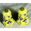 Chinese Yellow with Green Jingdenzhen Dragon Salt and Pepper Shakers Set - Bid Now!!