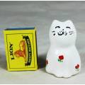 Seated cat with Painted Flowers - Bid Now!!