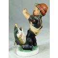 Friedel - Bavaria - Boy Catching a Fish - Made in West Germany!!!!! - Bid Now!!!