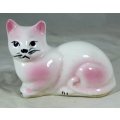 Pink & White Cat Lying Down - Beautiful !!!! - Bid Now!!!