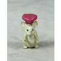 MINIATURE- A LOVELY  PLASTIC MOUSE WITH A BAKERS HAT - BID NOW!!!