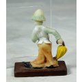 MINIATURE - CLOWN WITH AN UMBRELLA  ON A STAND - BID NOW!!!