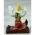 MINIATURE - CLOWN BEING SILLY ON  A STAND - BID NOW!!!