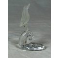 A LOVELY FROSTED PENGUIN ON A PEDESTAL - BID NOW!!!!