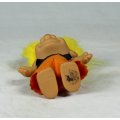 RUSS TROLL DOLL MADE IN CHINA - IN ORANGE AND BLACK CLOTHES - BID NOW!!!!