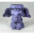 AN UNUSUAL PURPLE ELEPHANT PEN HOLDER - BID NOW!!!!