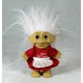 A RUSS TROLL DOLL  WITH A `YOUR`E VERY SPECIAL` RED DRESS - BID NOW!!!!