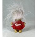 A RUSS TROLL DOLL  WITH A `YOUR`E VERY SPECIAL` RED DRESS - BID NOW!!!!