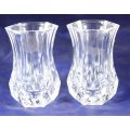 A STUNNING PAIR OF CRYSTAL POSY VASES  - BID NOW!!!!