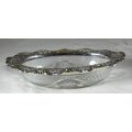 OVAL GLASS AND SILVER PLATED SWEET DISH - BID NOW!!!!