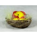 MINIATURE HEN WITH CHICKS IN A BASKET-BID NOW!!