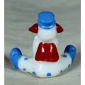 MINIATURE BLUE AND WHITE CLOWN WITH RED EARS - BID NOW!!!