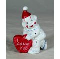 PORCELAIN CLOWN HOLDING AN `I LOVE YOU HEART`- BID NOW!!