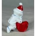 PORCELAIN CLOWN HOLDING AN `I LOVE YOU HEART`- BID NOW!!