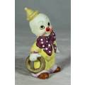 CERAMIC CLOWN IN A BROWN BOWTIE CARRYING A RING - BID NOW!!