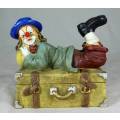 CLOWN LAYING ON A TREASURE CHEST - BID NOW!!