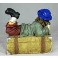 CLOWN LAYING ON A TREASURE CHEST - BID NOW!!