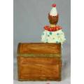 CLOWN WITH A BROWN TREASURE CHEST MONEY BOX - BID NOW!!