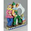 2 CLOWNS ON A STAND WITH A DECK OF CARDS - BID NOW!!